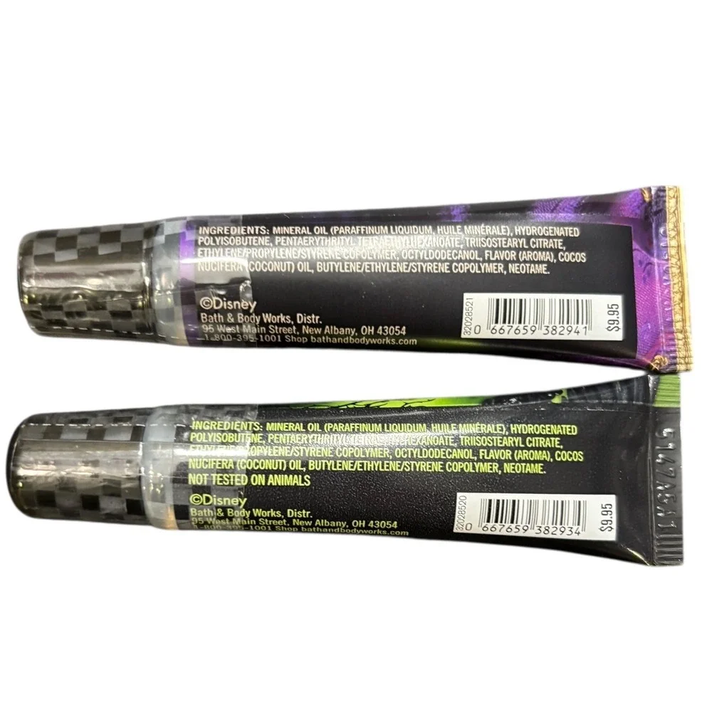 Disney Villains Bath & Body Works Set of 2 Lip Glosses-Evil Queen & Maleficent